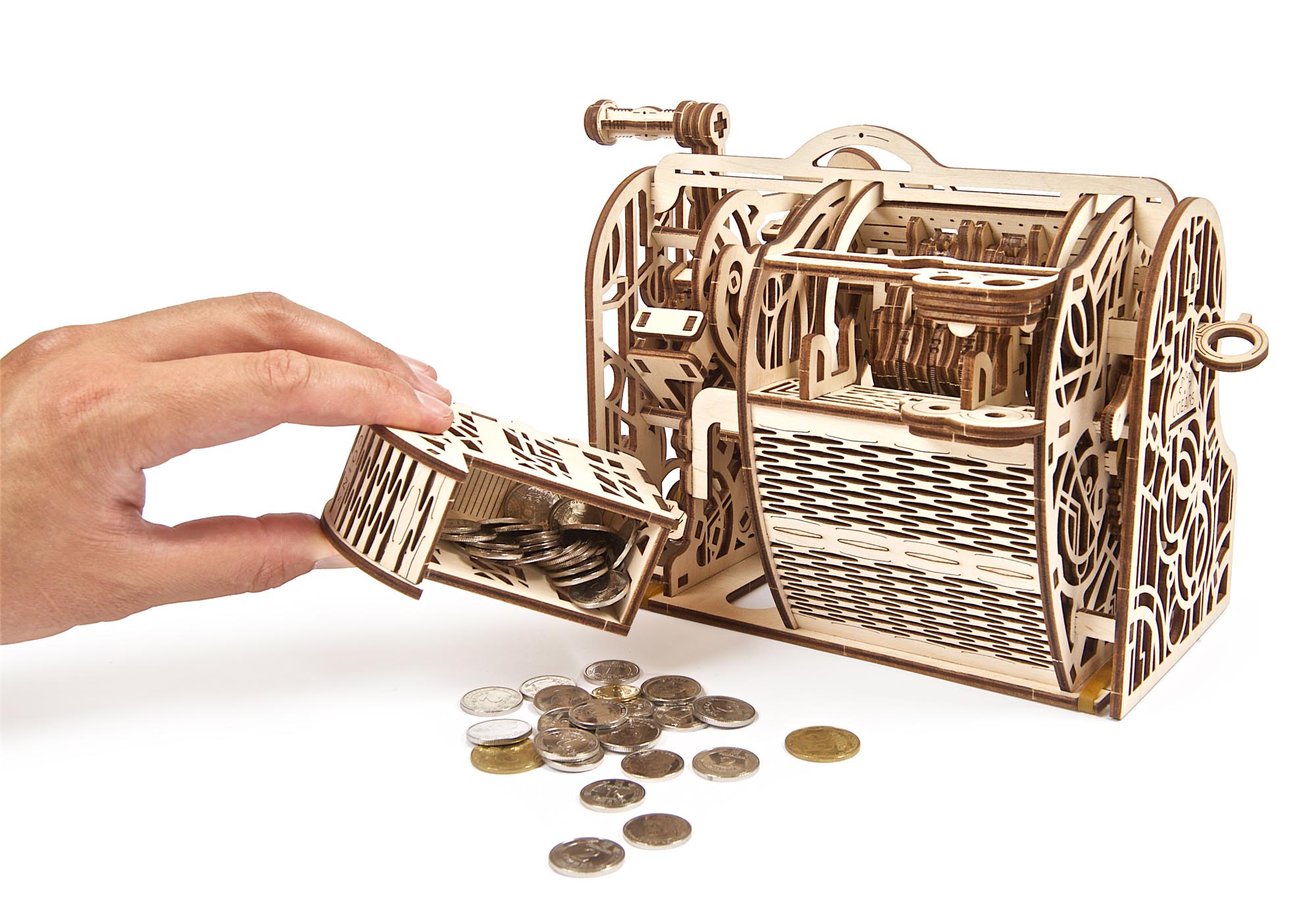 UGears Wooden Mechanical Model 3D Puzzle Kit Cash Register