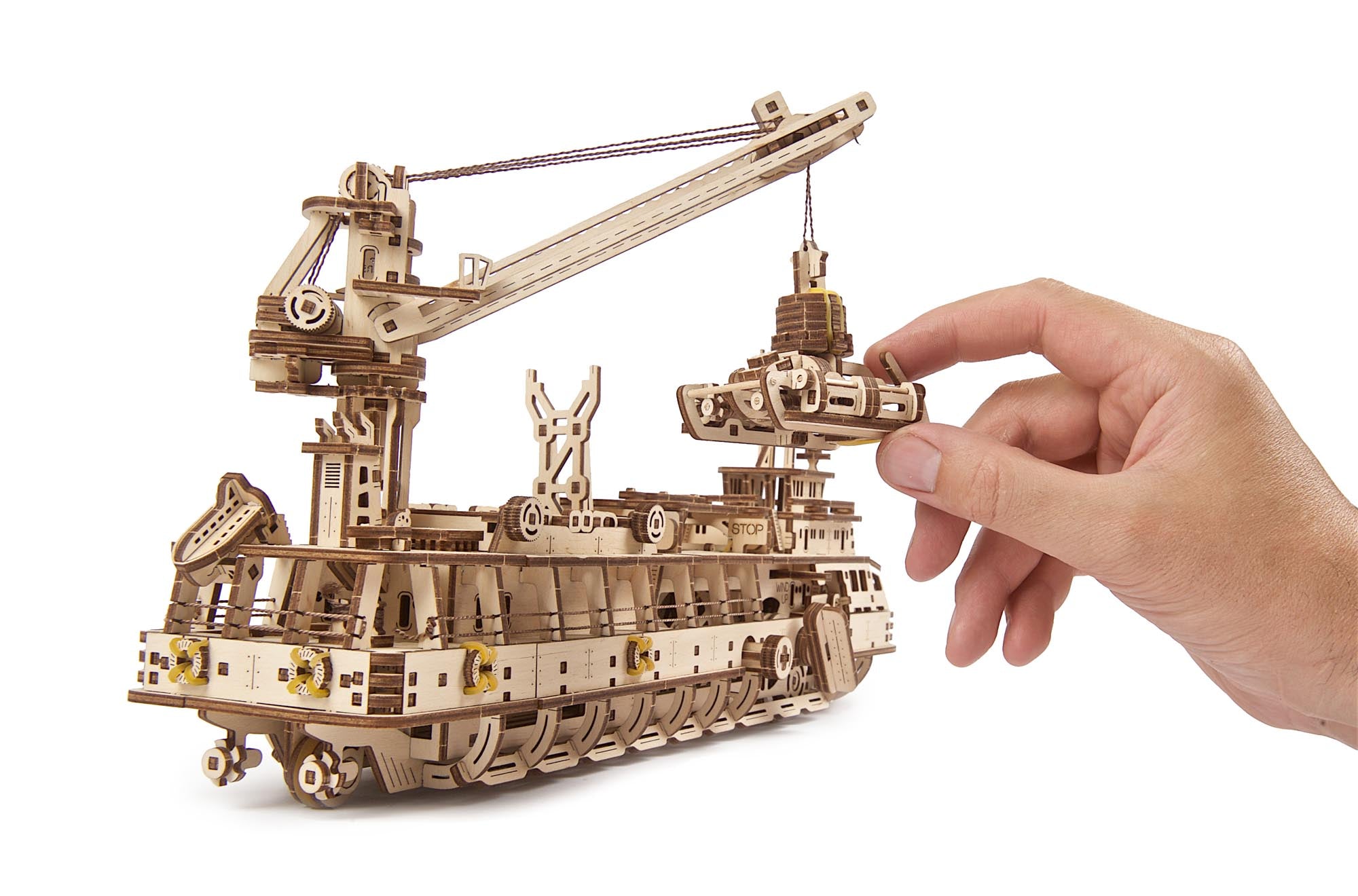 UGears Wooden Mechanical Model 3D Puzzle Kit Research Vessel
