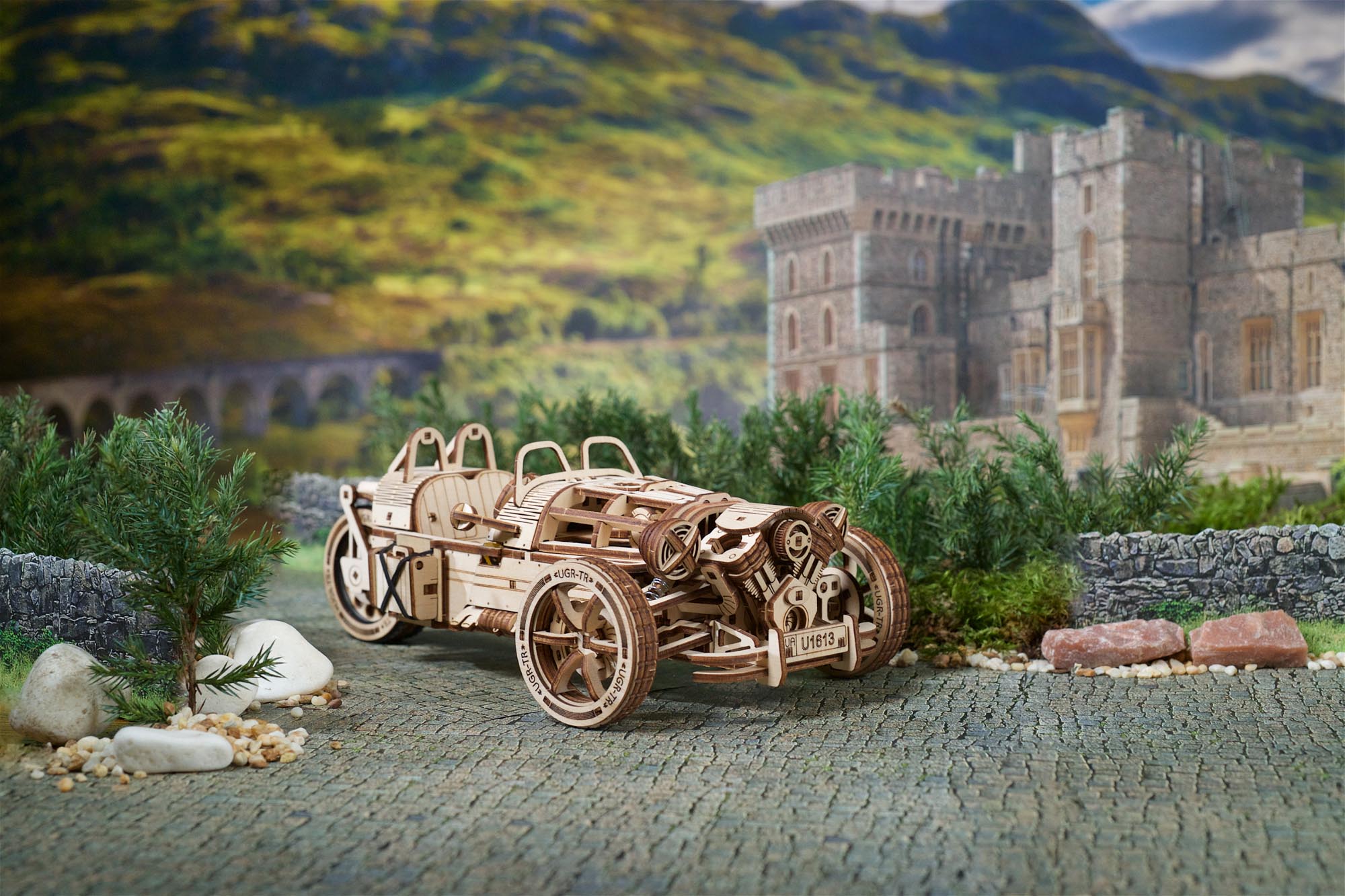 UGears Three-wheeler UGR-S Wooden Mechanical Model