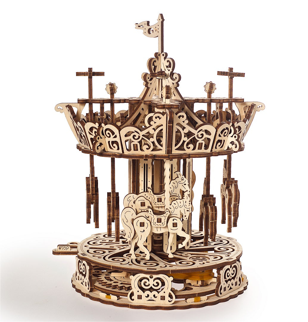 UGears Wooden Mechanical Model 3D Puzzle Kit Carousel