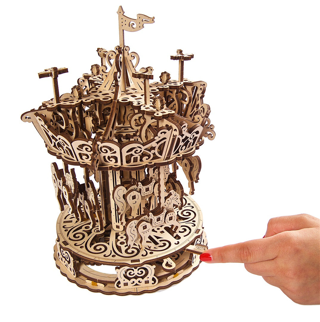 UGears Wooden Mechanical Model 3D Puzzle Kit Carousel