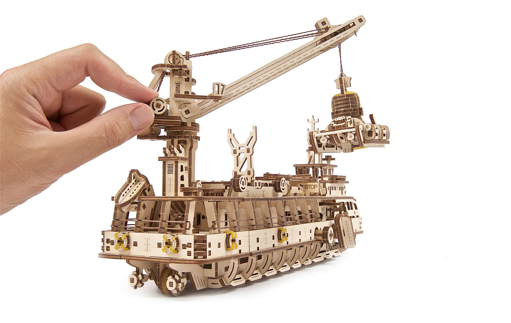 UGears Wooden Mechanical Model 3D Puzzle Kit Research Vessel