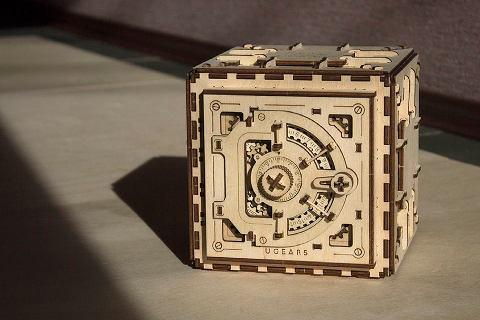 UGears Mechanical Wooden Model 3D Puzzle Kit 3 Digit Combination Lock Safe