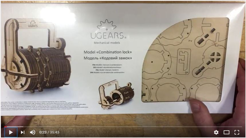 UGears Combination Lock Mechanical Wooden model Assembly Instructions Video