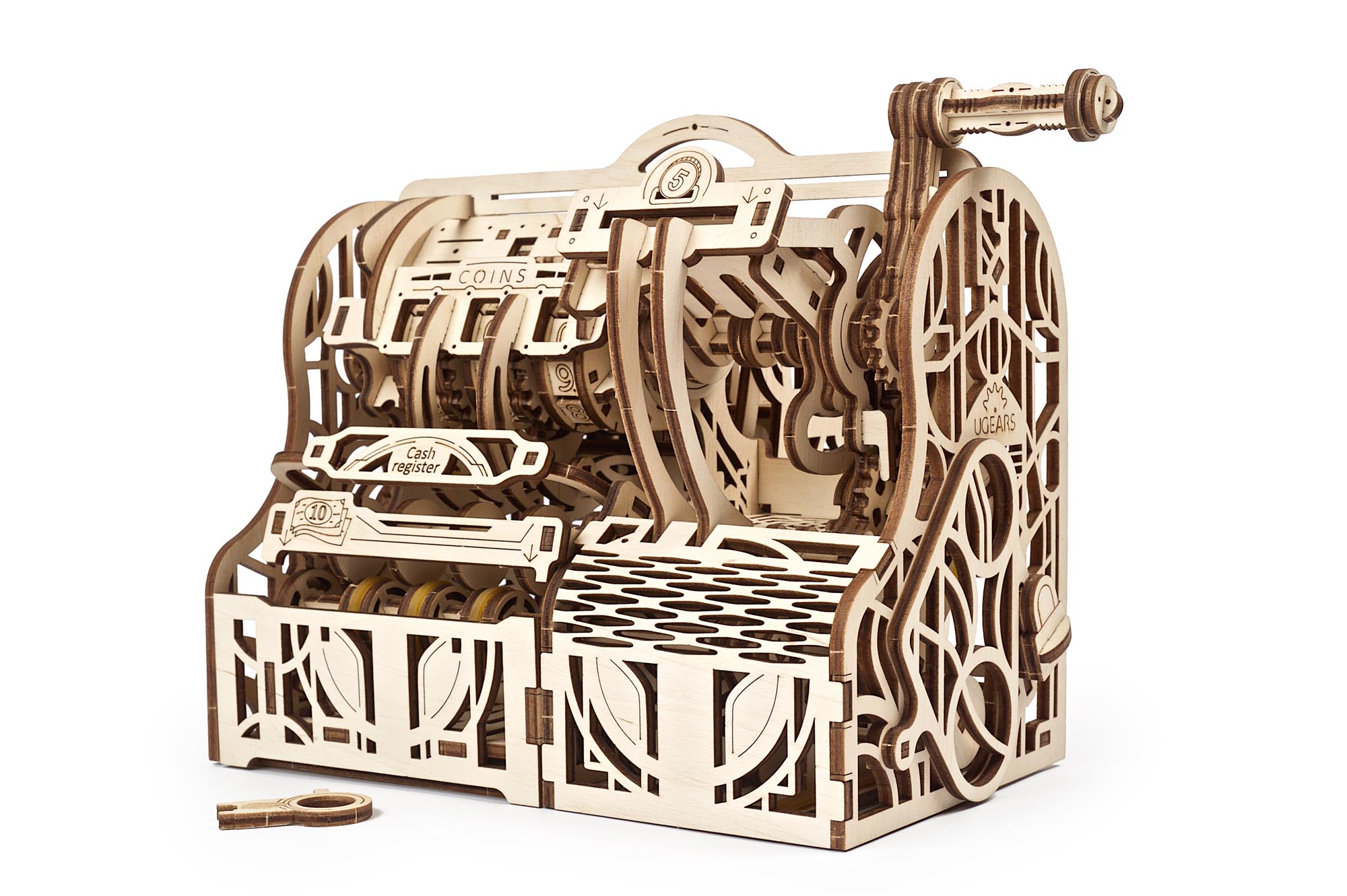UGears Wooden Mechanical Model 3D Puzzle Kit Cash Register