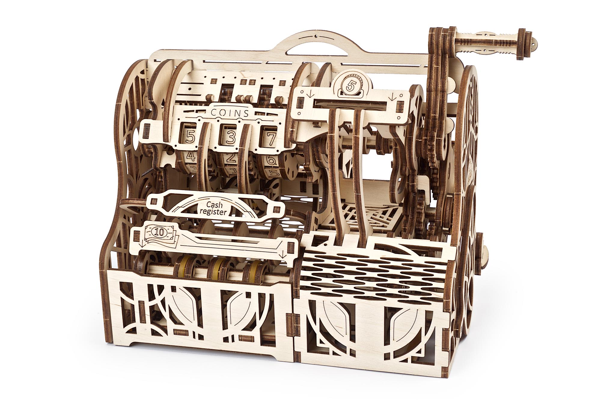 UGears Wooden Mechanical Model 3D Puzzle Kit Cash Register