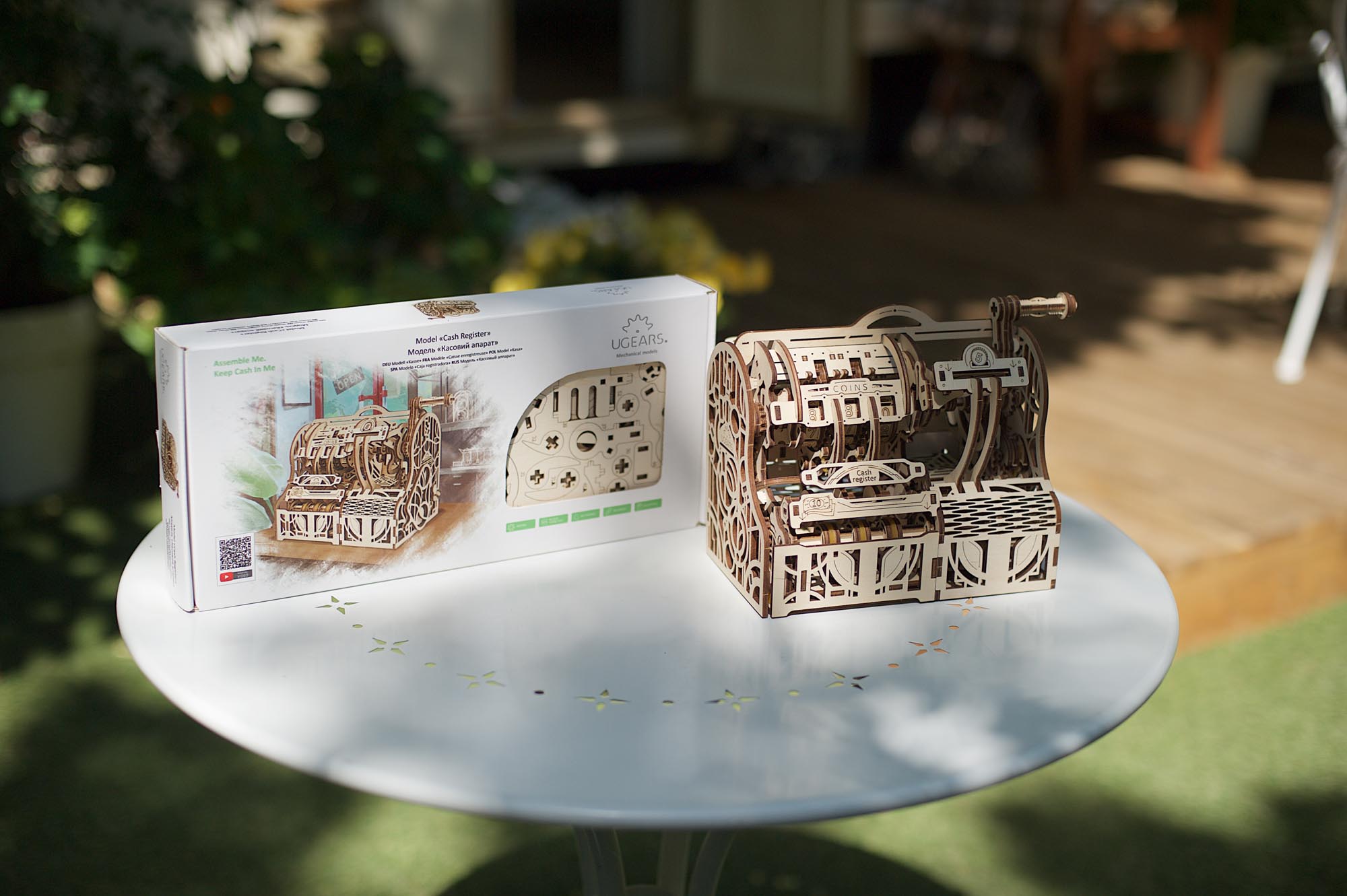 UGears Wooden Mechanical Model 3D Puzzle Kit Cash Register