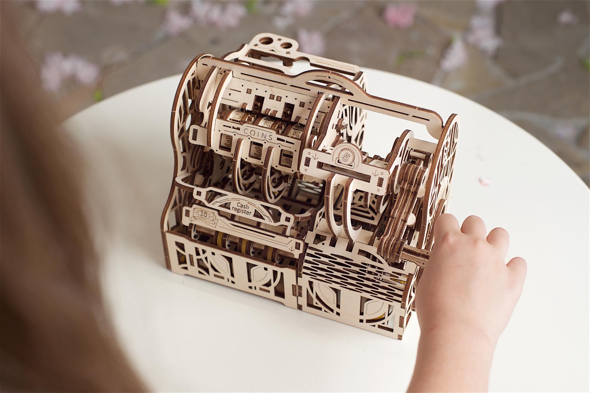 UGears Wooden Mechanical Model 3D Puzzle Kit Cash Register