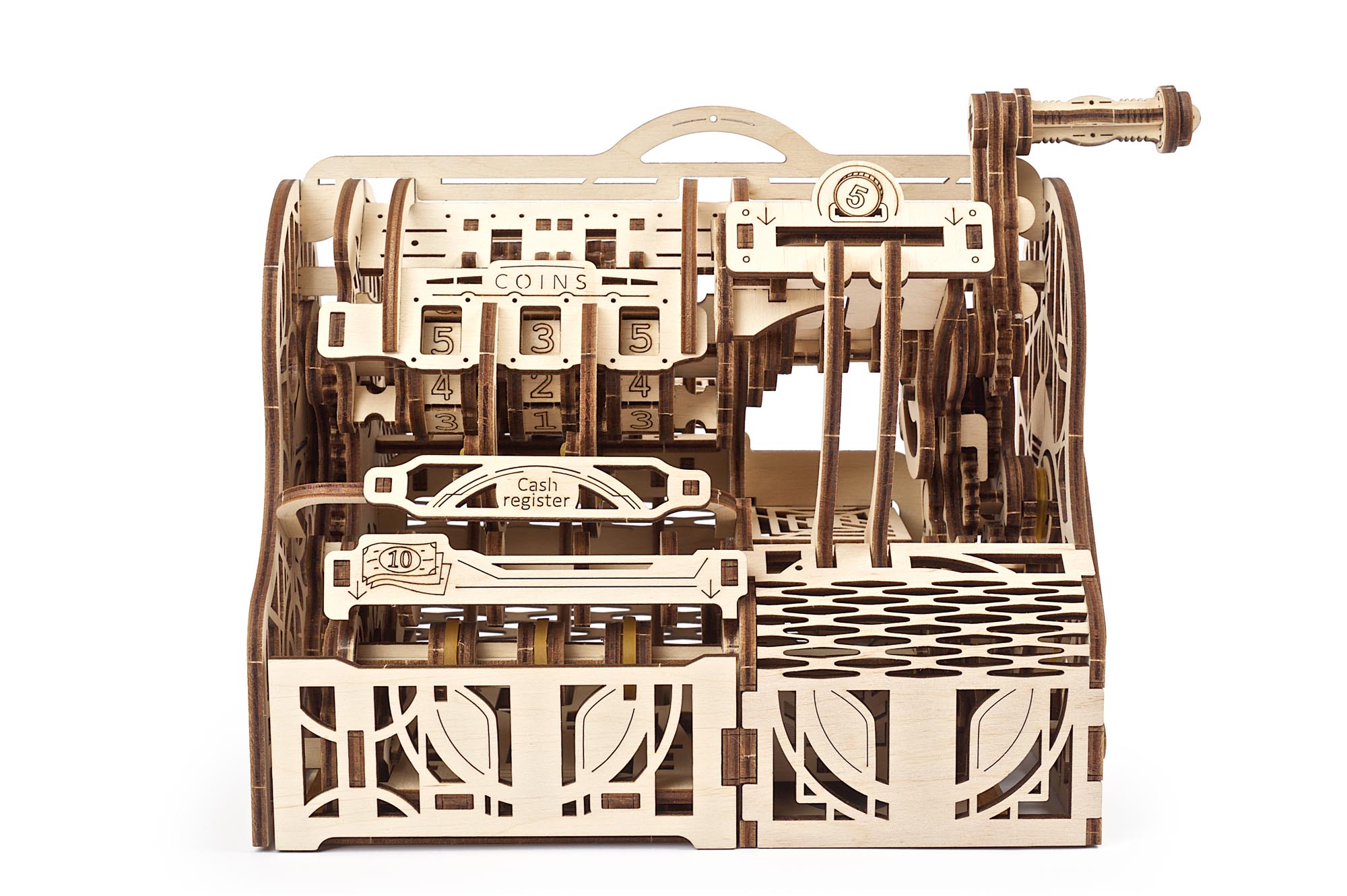 UGears Wooden Mechanical Model 3D Puzzle Kit Cash Register