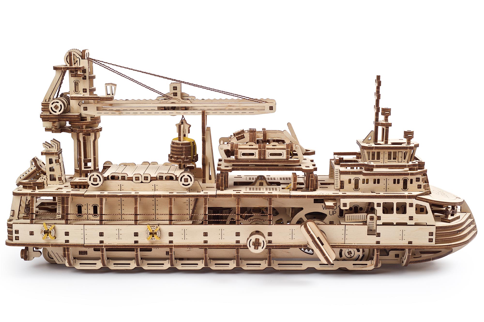 UGears Wooden Mechanical Model 3D Puzzle Kit Research Vessel