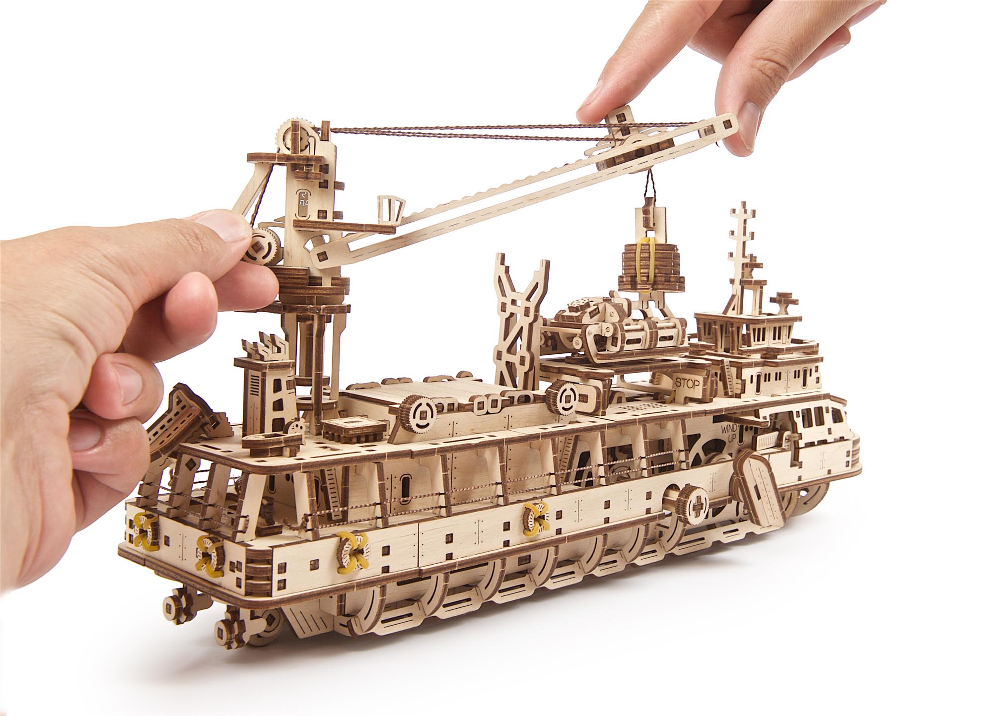 UGears Wooden Mechanical Model 3D Puzzle Kit Research Vessel