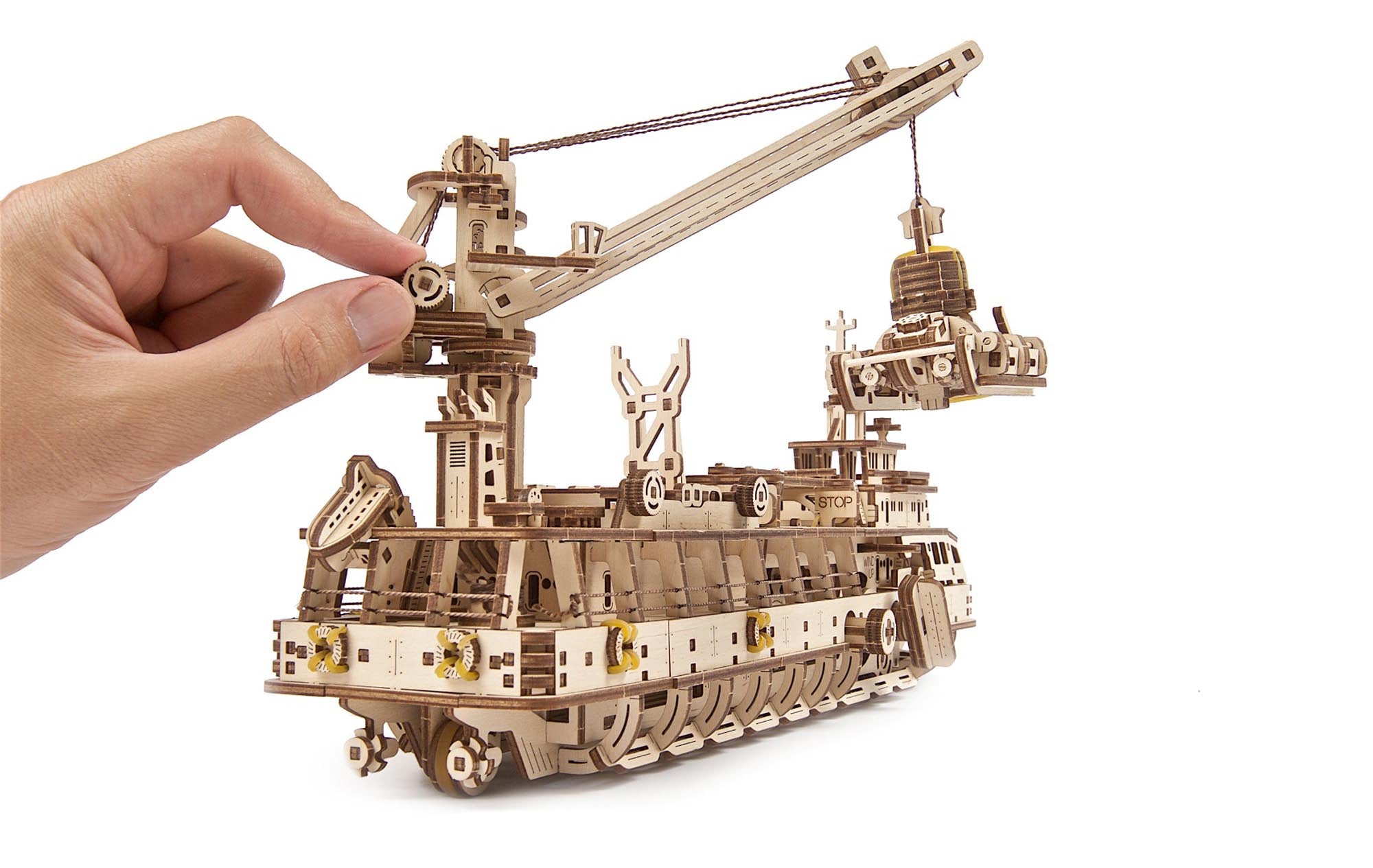 UGears Wooden Mechanical Model 3D Puzzle Kit Research Vessel