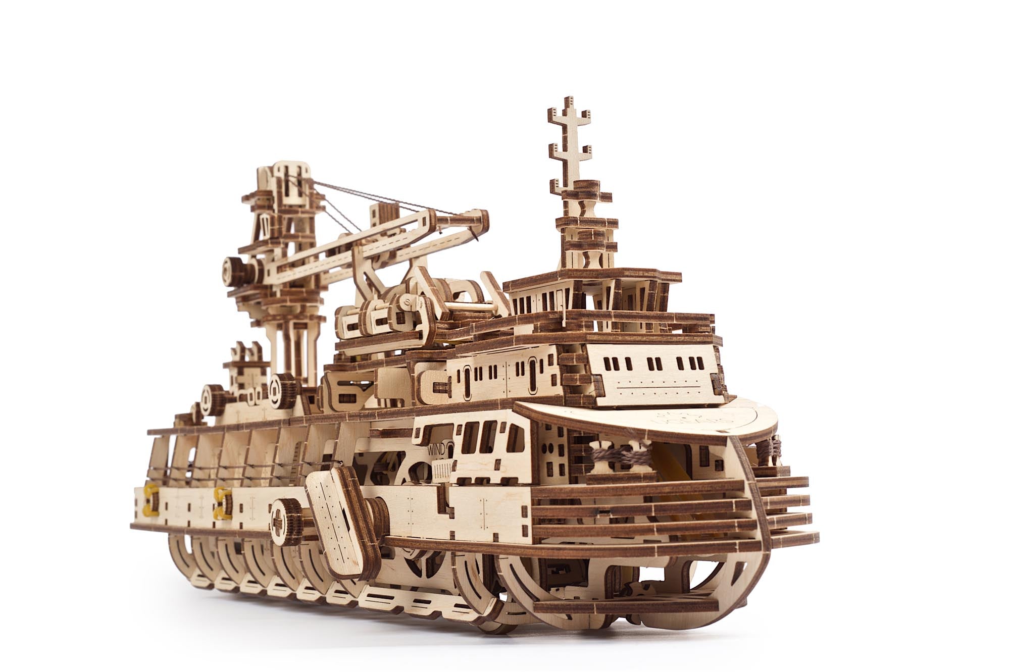 UGears Wooden Mechanical Model 3D Puzzle Kit Research Vessel
