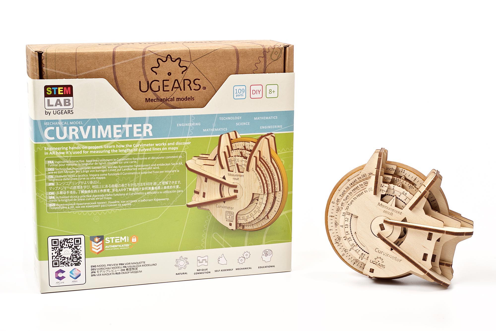 UGears Wooden Mechanical Model Kit STEM STEAM Lab Curvimeter Educational