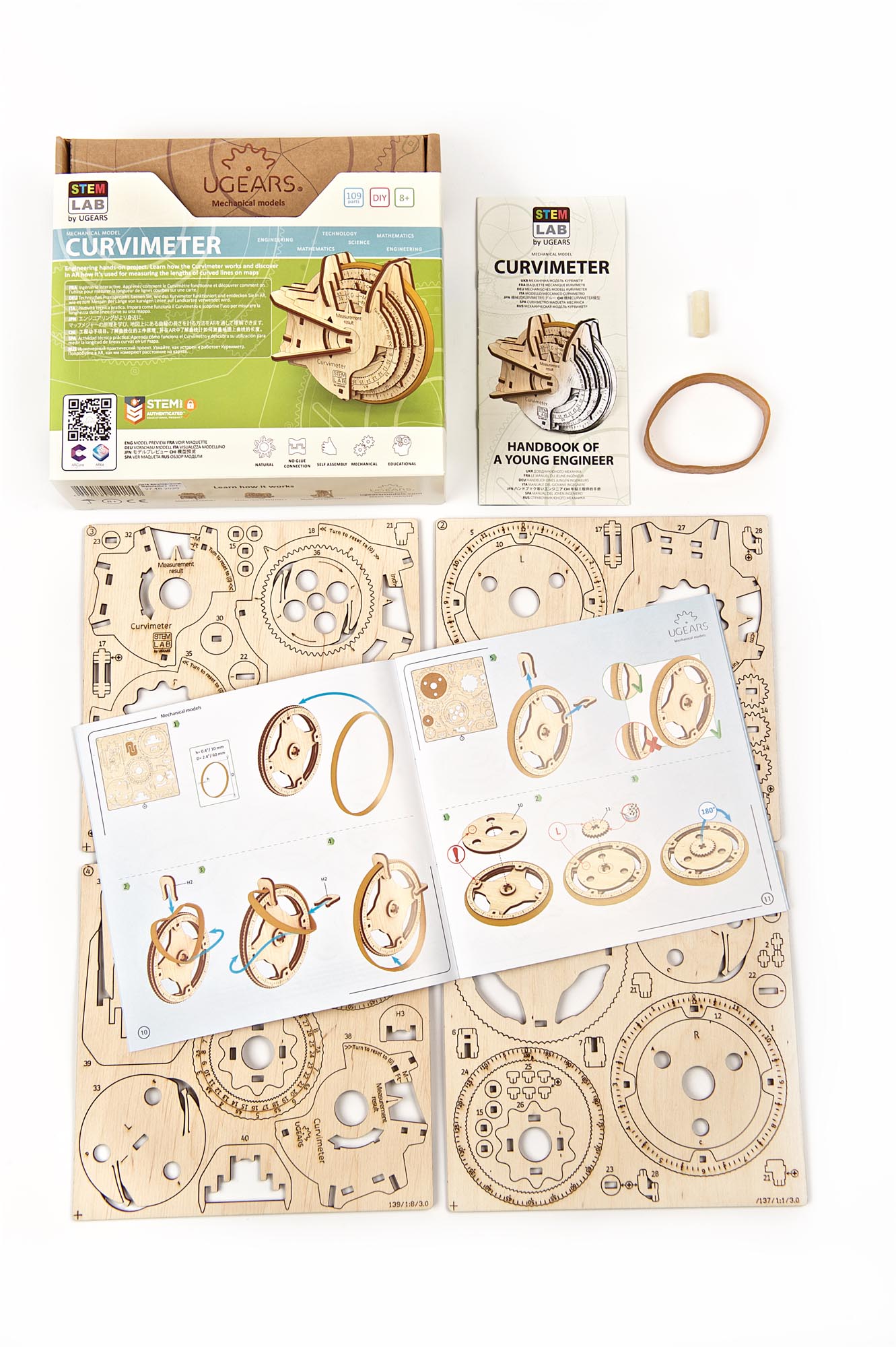 UGears Wooden Mechanical Model Kit STEM STEAM Lab Curvimeter Educational