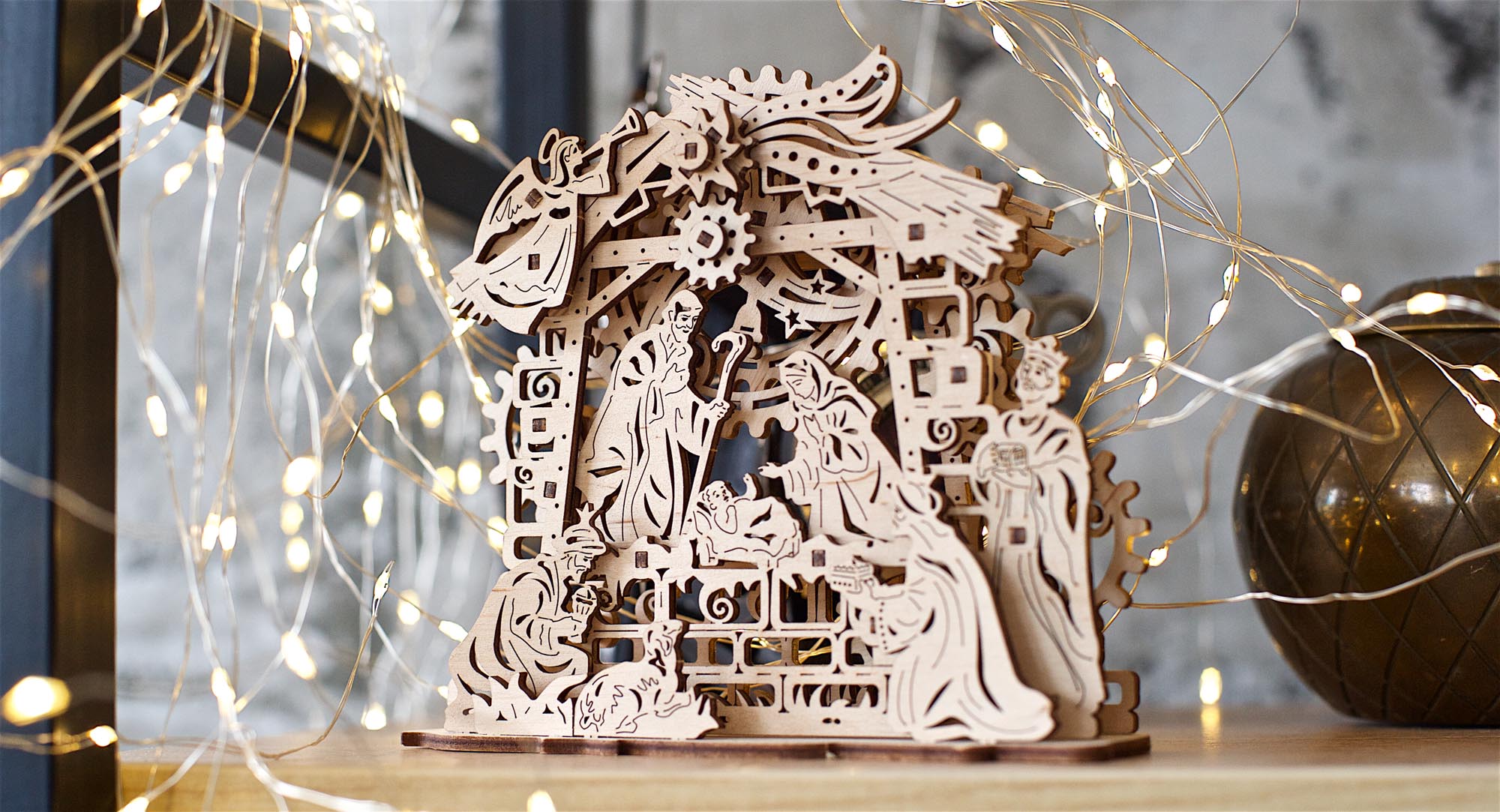 UGears Wooden Mechanical Model Kit Nativity Scene Christmas