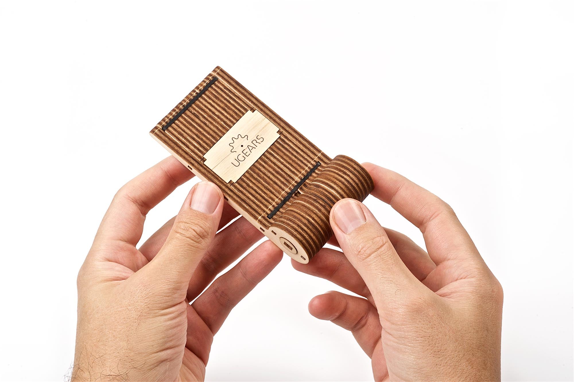 UGEARS Mechanical Wooden Model Foldable Phone Holder Stand