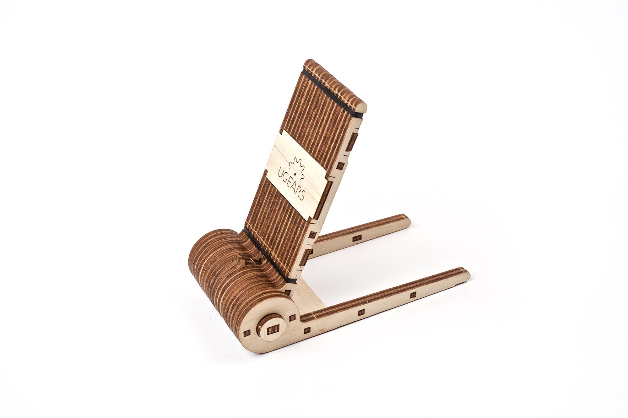 UGEARS Mechanical Wooden Model Foldable Phone Holder Stand
