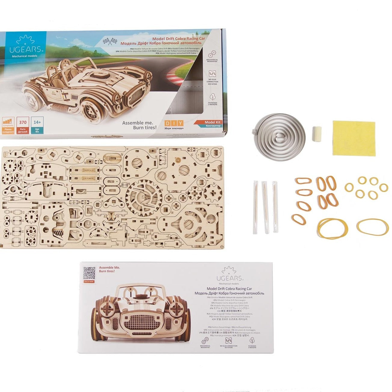 UGears V8 Engine + Drift Cobra Racing Car