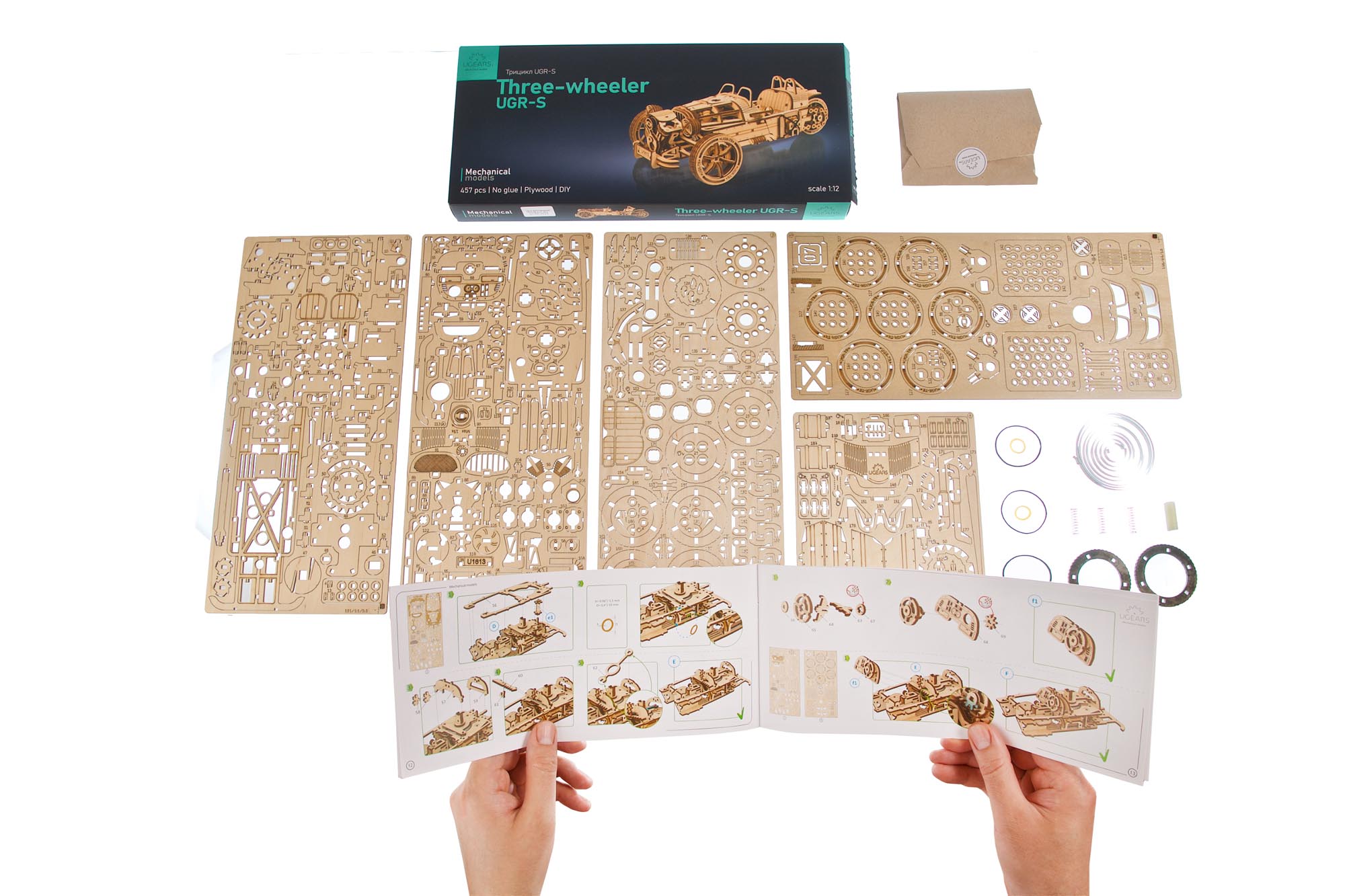 UGears Three-wheeler UGR-S Wooden Mechanical Model