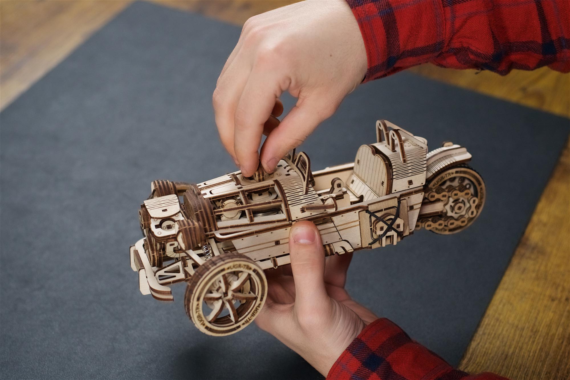 UGears Three-wheeler UGR-S Wooden Mechanical Model