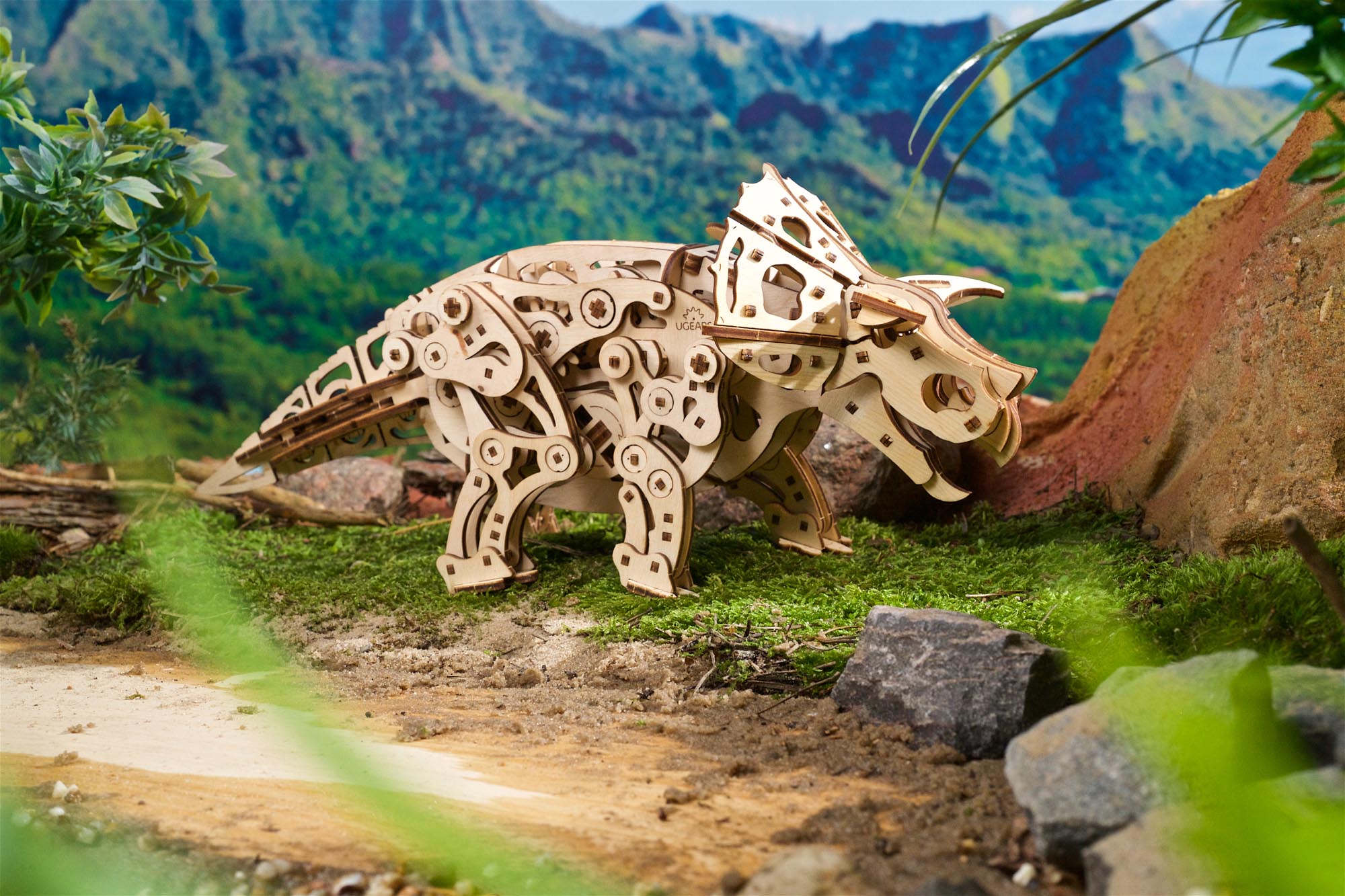 UGears Triceratops Mechanical Model