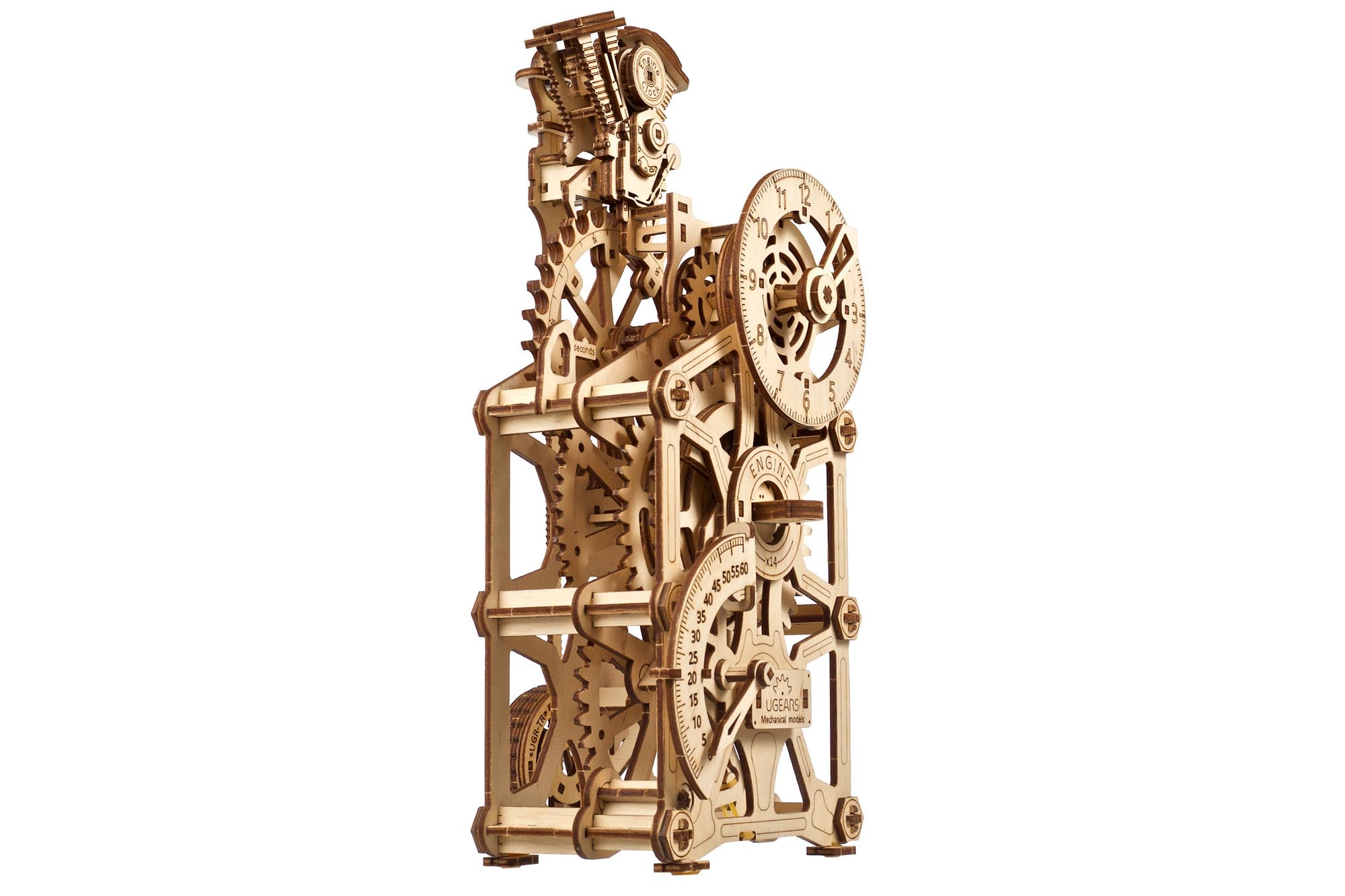 UGears Engine Clock Wooden Mechanical Model