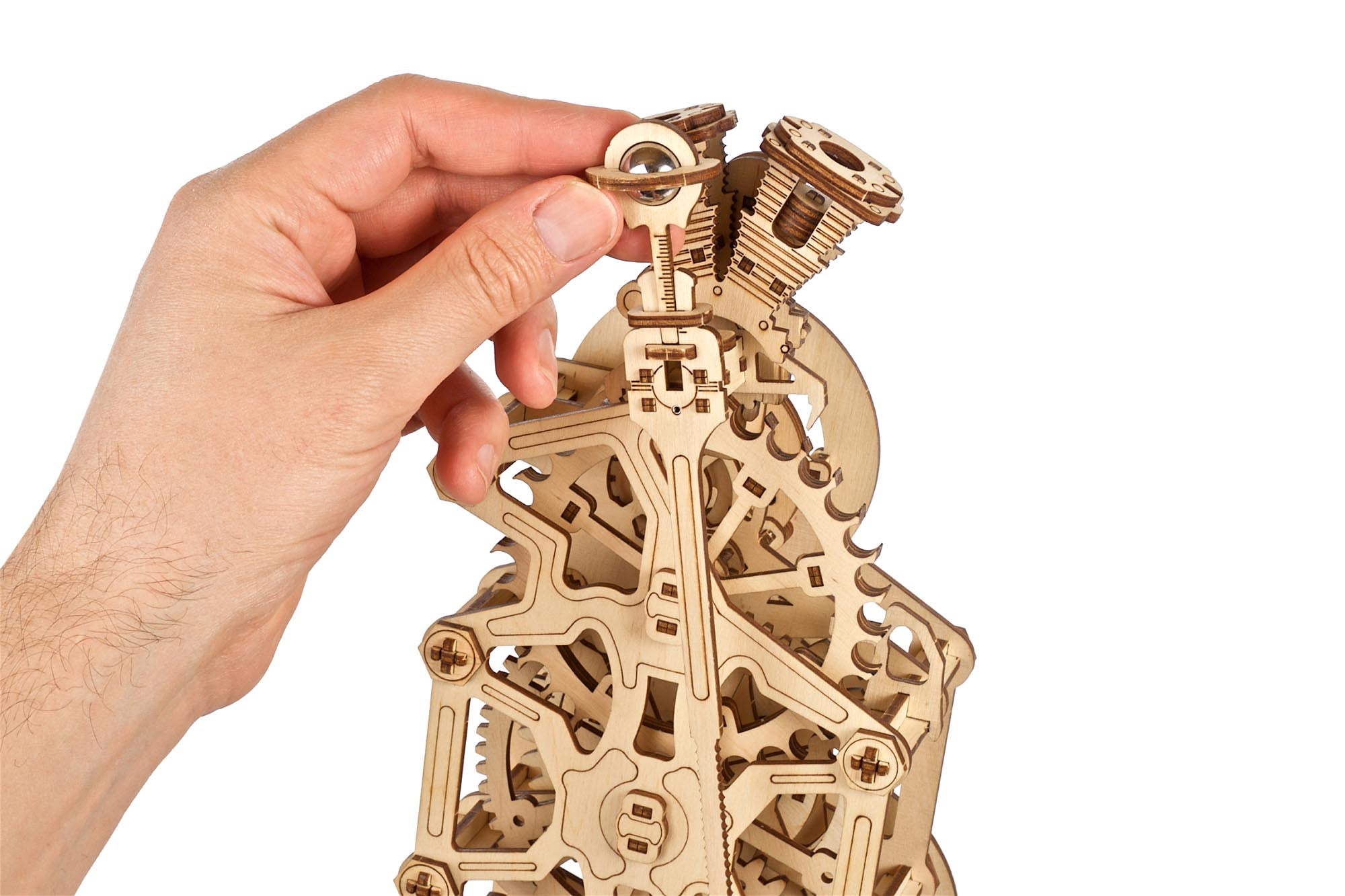 UGears Engine Clock Wooden Mechanical Model