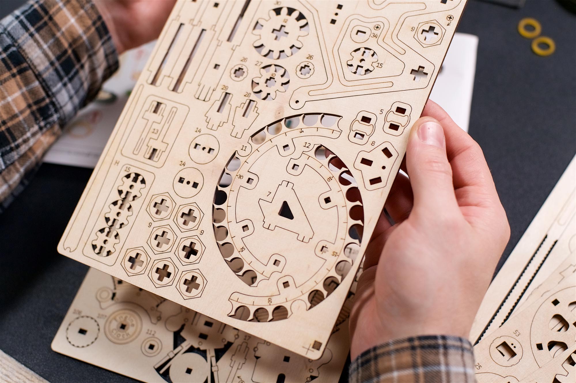 UGears Engine Clock Wooden Mechanical Model