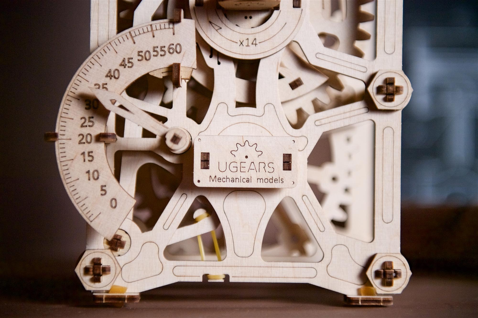 UGears Engine Clock Wooden Mechanical Model