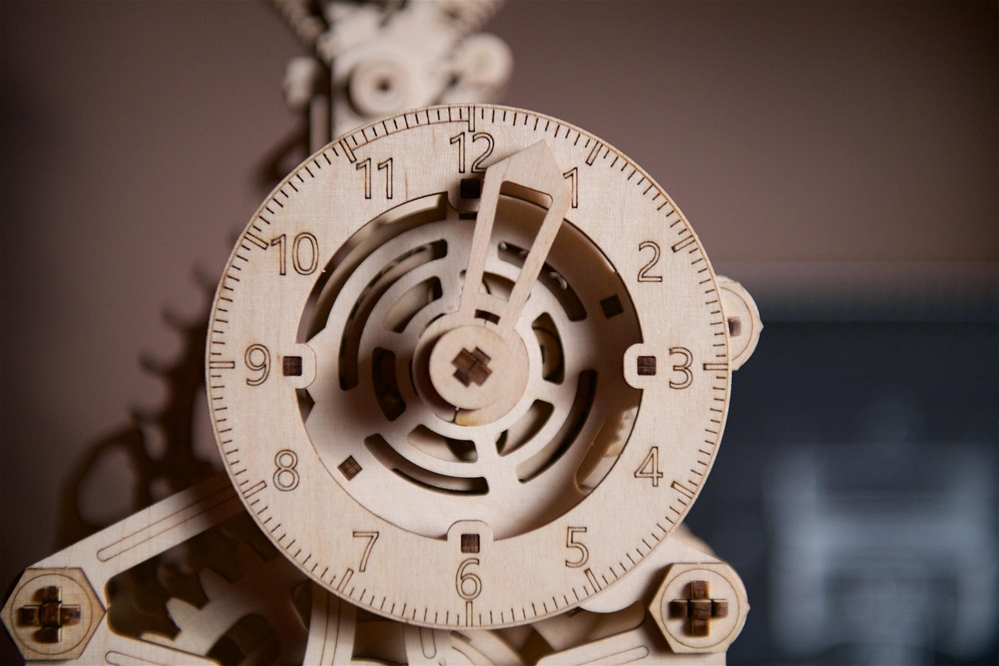 UGears Engine Clock Wooden Mechanical Model