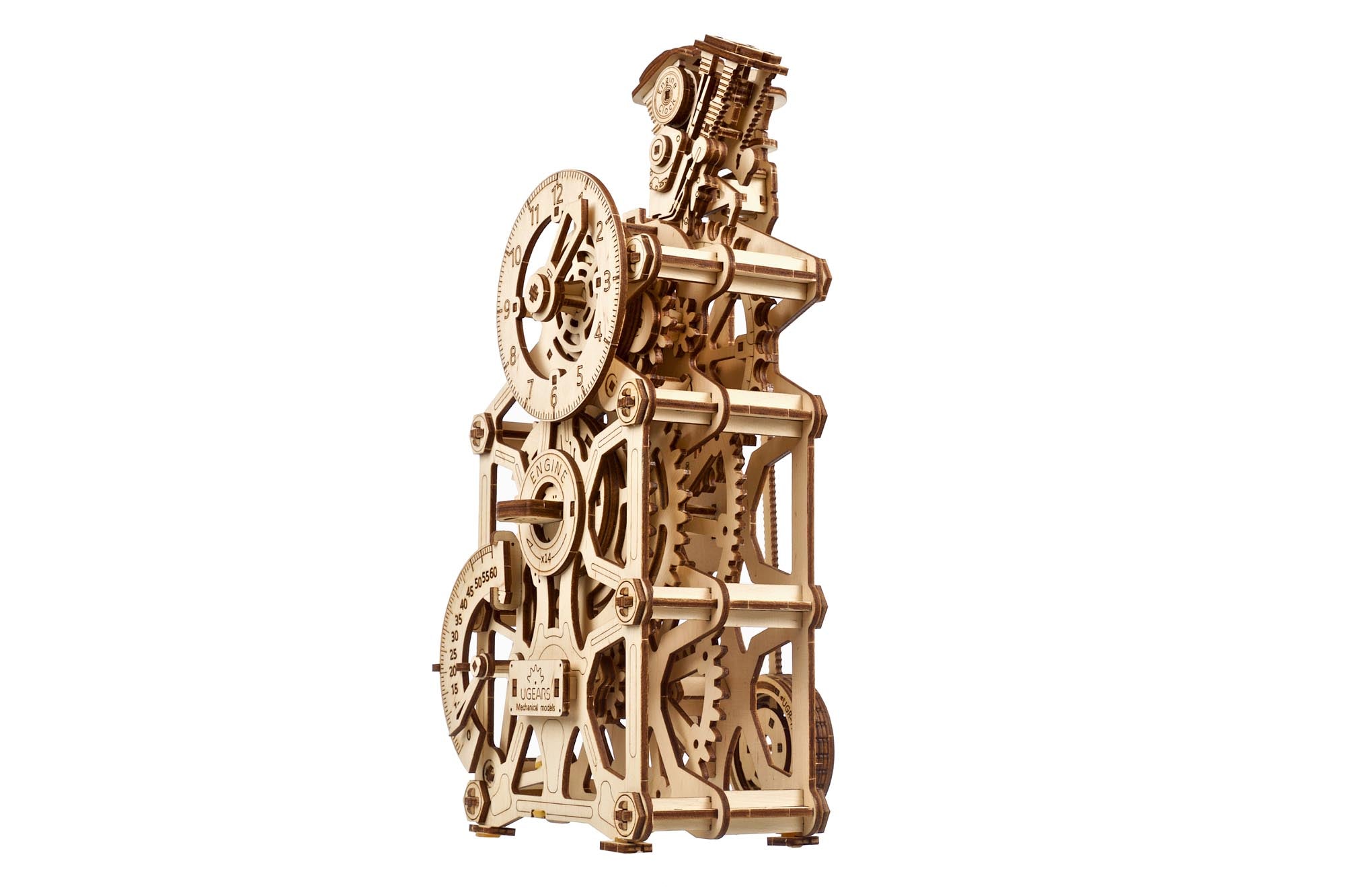 UGears Engine Clock Wooden Mechanical Model