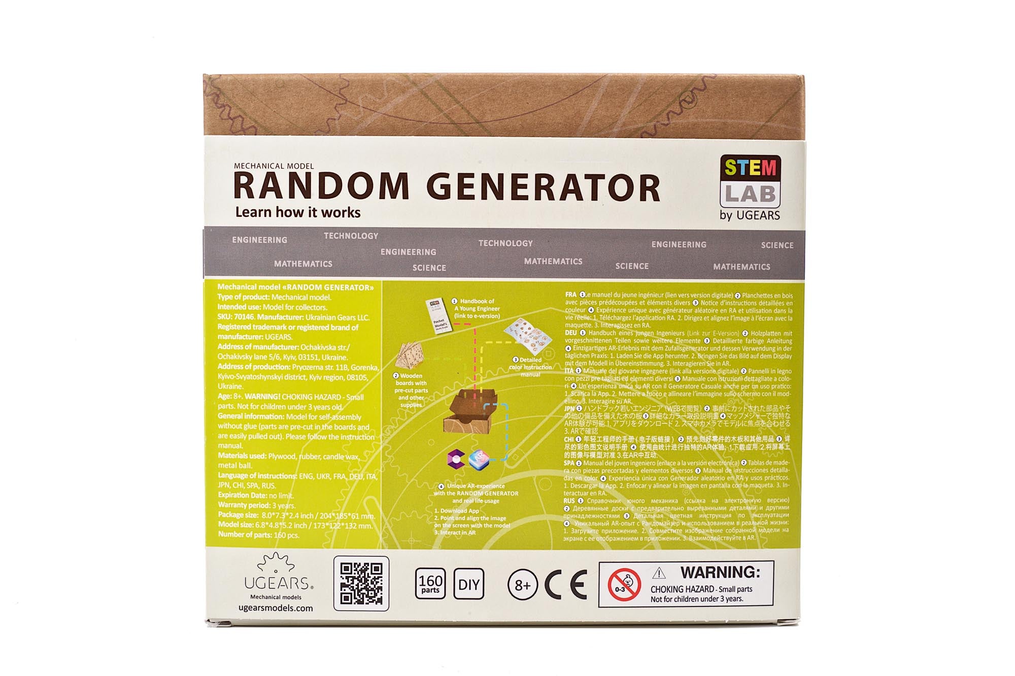 UGears STEM LAB Random Generator Mechanical Model