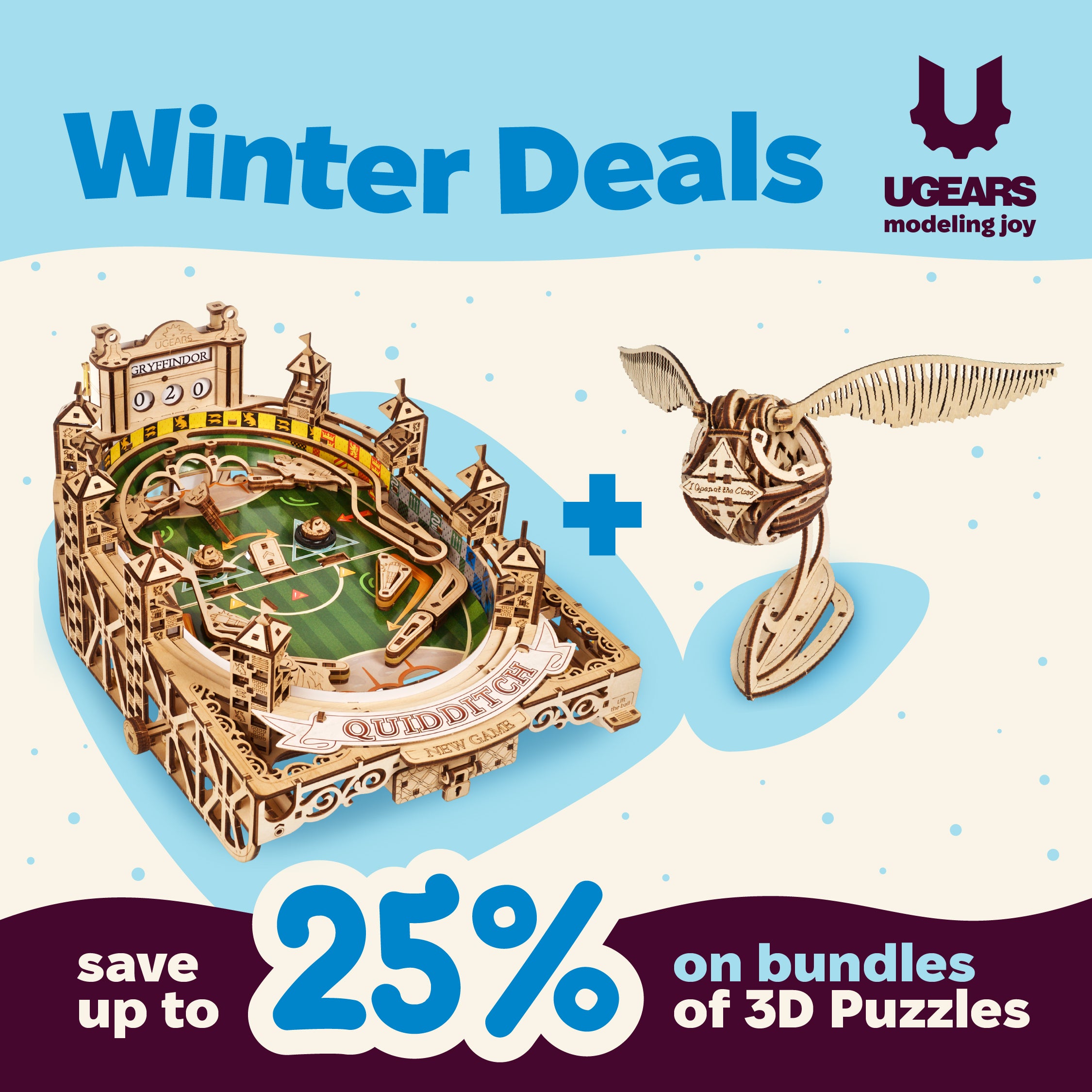 UGears Aero & Sky Watcher Tourbillon Table Clock (Winter Set)