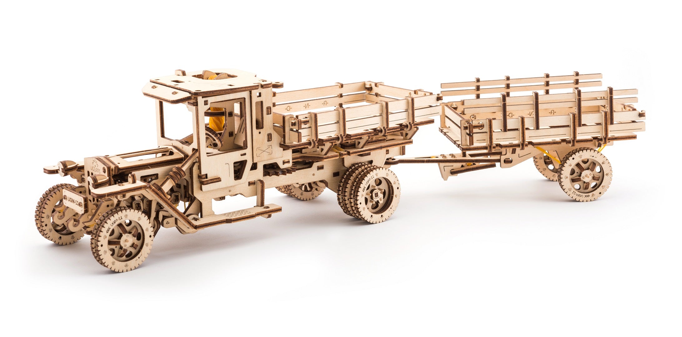 UGears Mechanical Wooden Model 3D Puzzle Kit Additions for Truck UGM-11, Tanker, Fire Ladder and Chassis