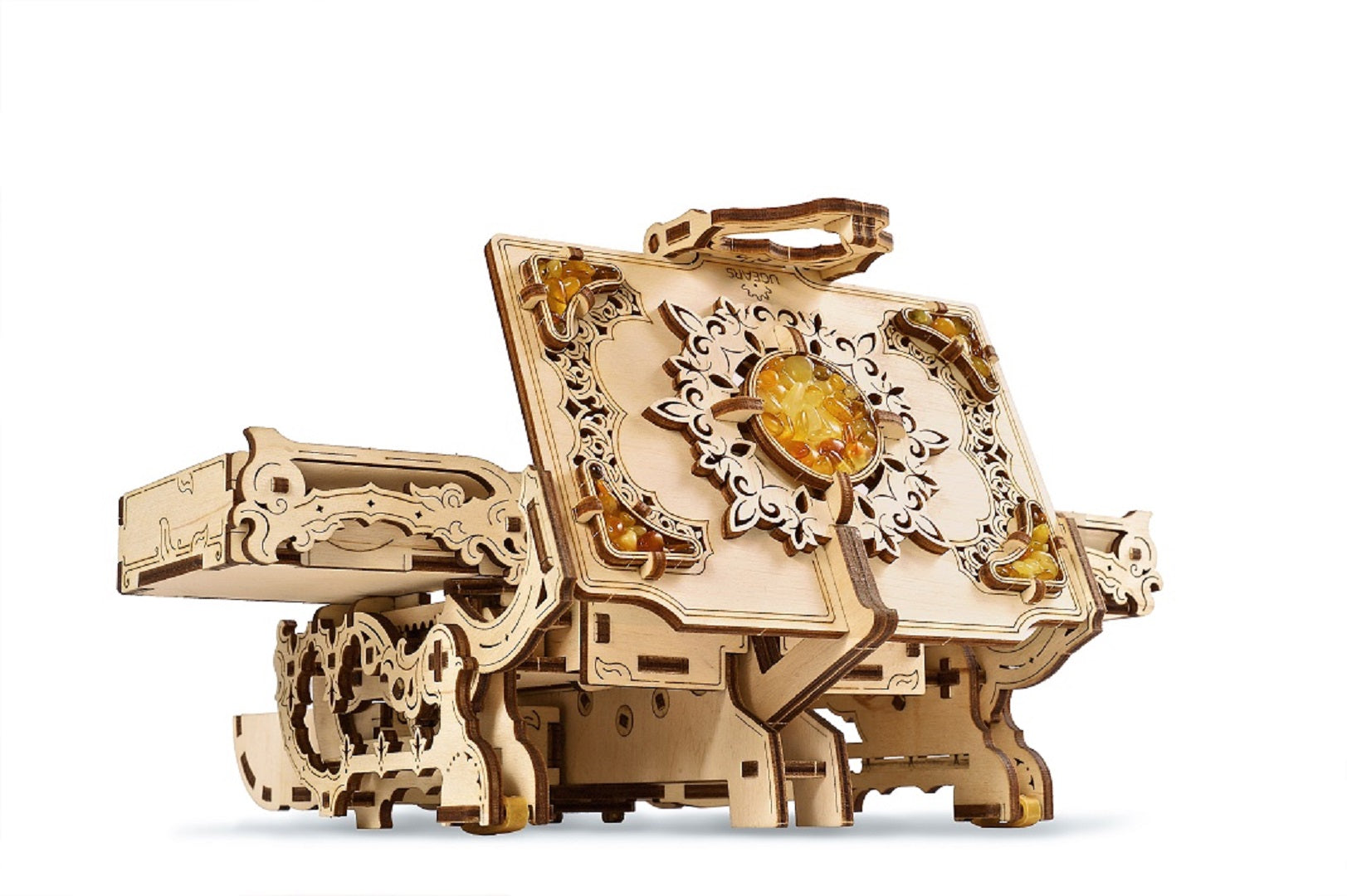 UGears Wooden Mechanical Model Kit Amber Jewelry Box