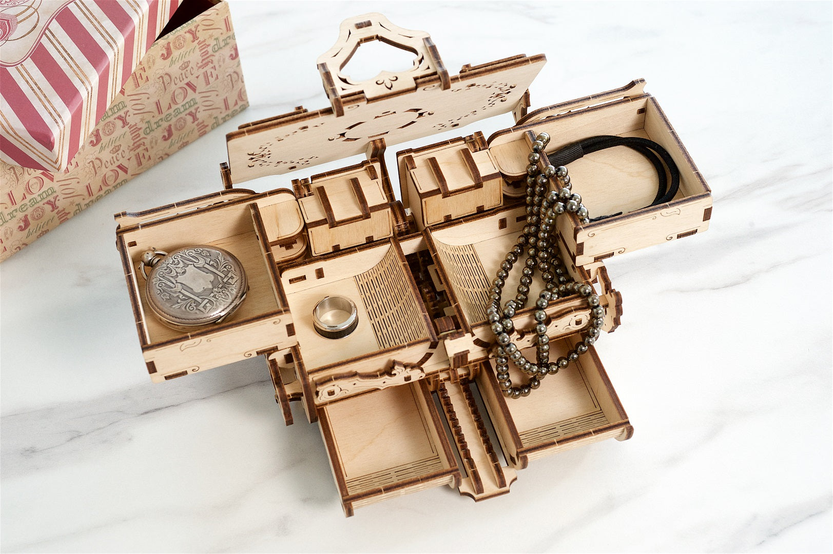UGears Wooden Mechanical Model Kit Antique Box
