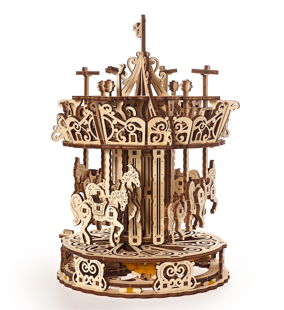 UGears Wooden Mechanical Model 3D Puzzle Kit Carousel