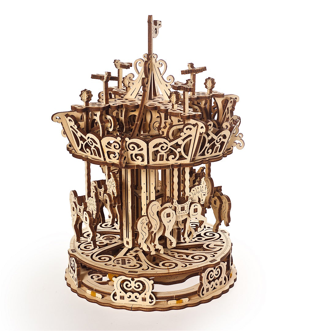 UGears Wooden Mechanical Model 3D Puzzle Kit Carousel