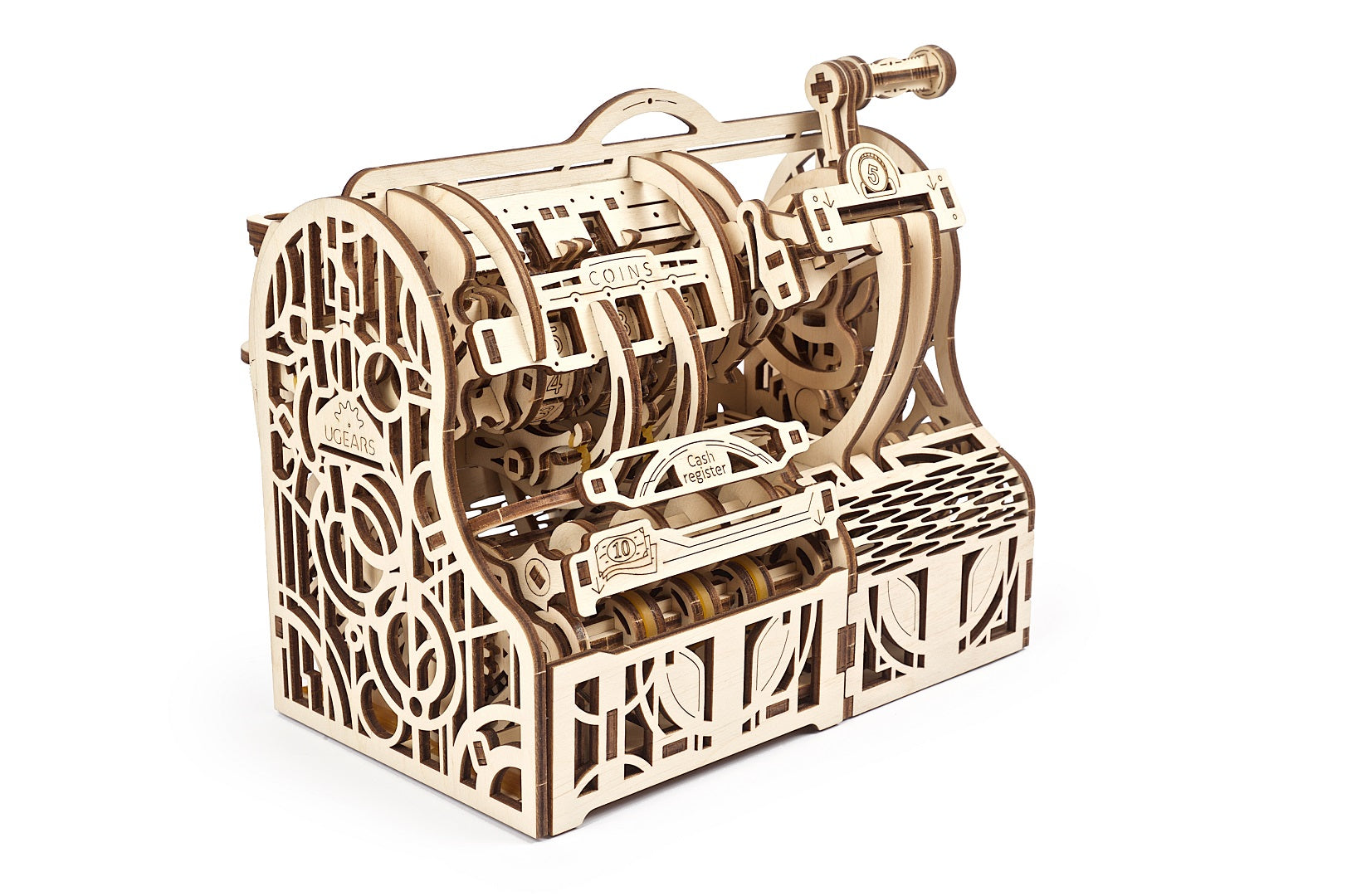 UGears Wooden Mechanical Model 3D Puzzle Kit Cash Register