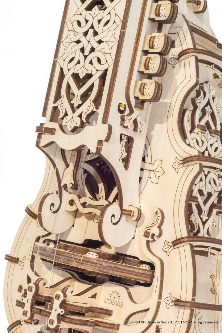 UGears Wooden Mechanical Model Hurdy Gurdy Musical Instrument