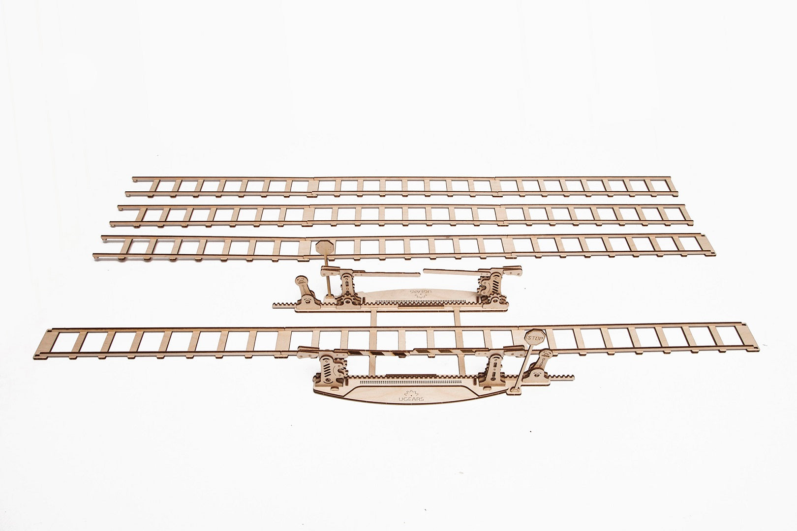 UGears Mechanical Wooden Model 3D Puzzle Kit Rails with Crossing