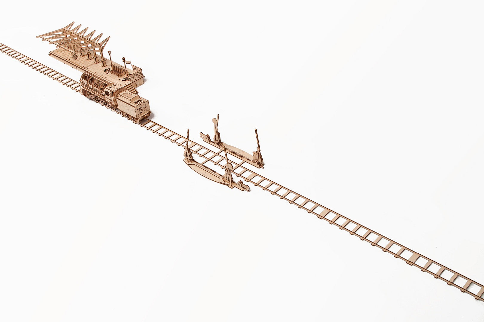 UGears Mechanical Wooden Model 3D Puzzle Kit Rails with Crossing