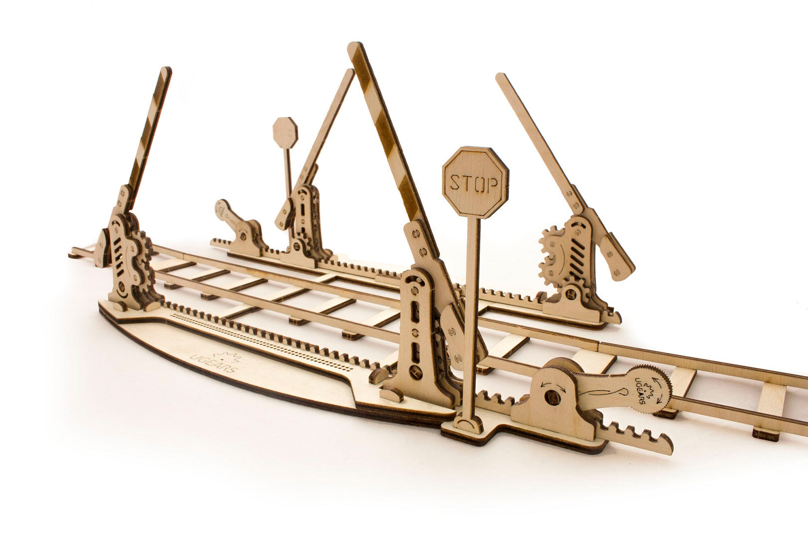 UGears Mechanical Wooden Model 3D Puzzle Kit Rails with Crossing