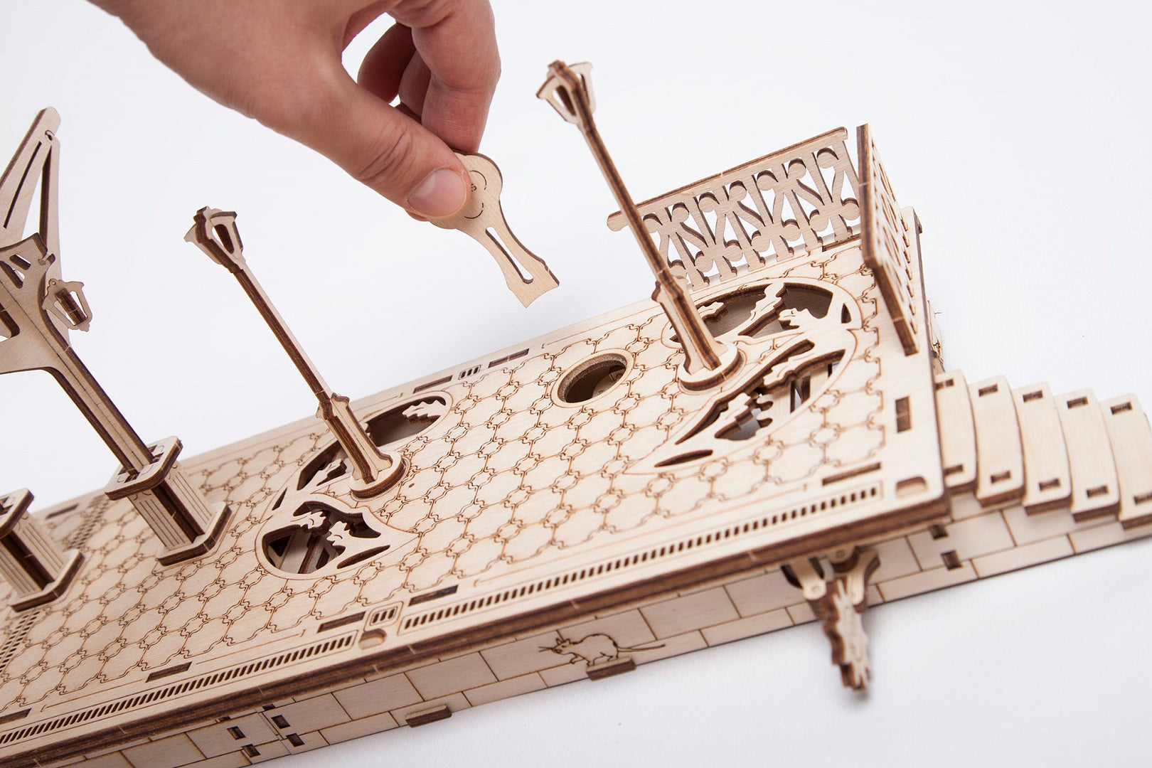 UGears Mechanical Wooden Model 3D Puzzle Kit Railway Platform