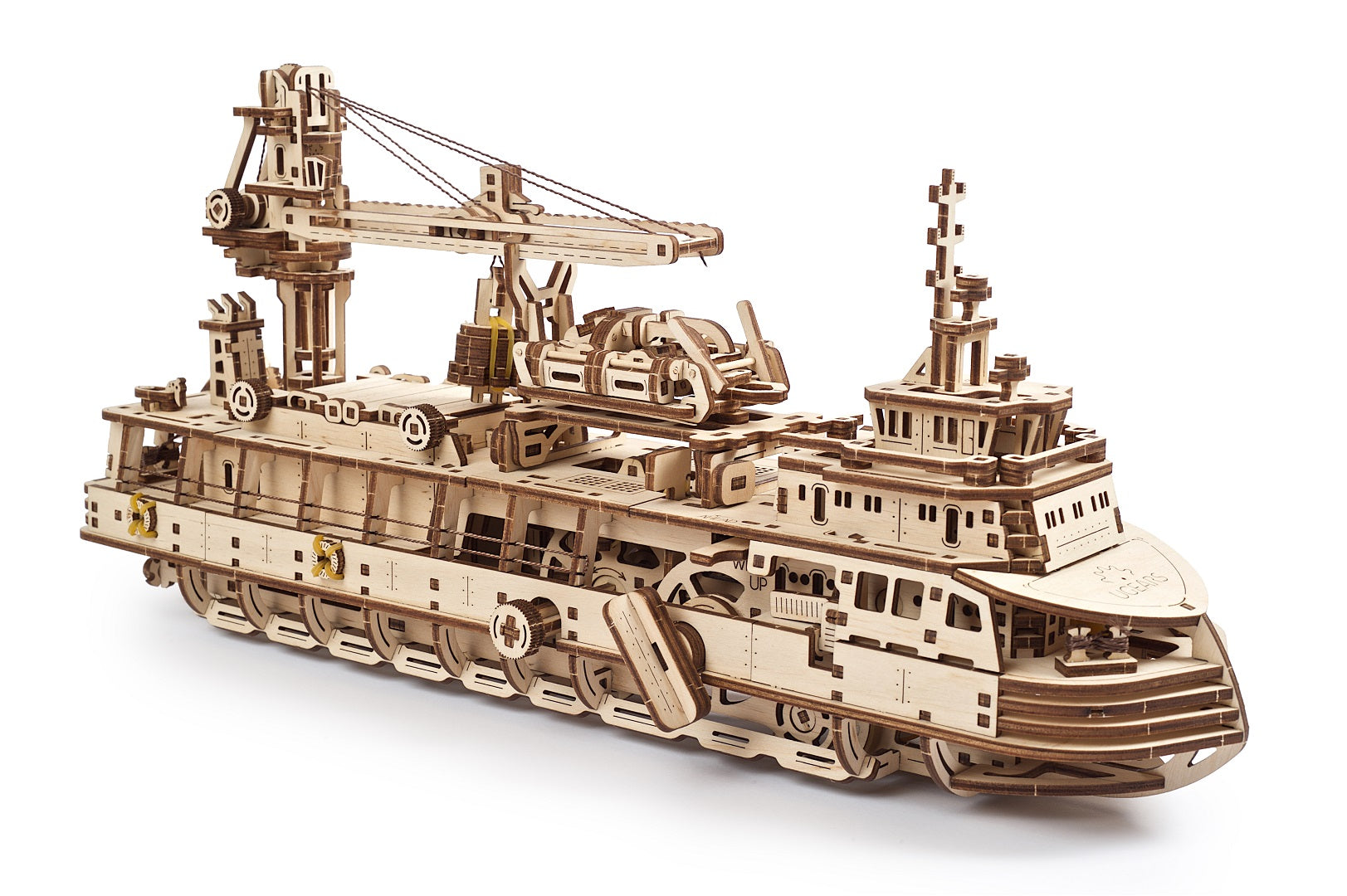 UGears Wooden Mechanical Model 3D Puzzle Kit Research Vessel