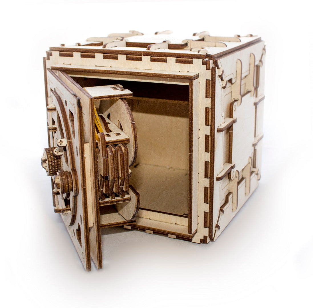 UGears Mechanical Wooden Model 3D Puzzle Kit 3 Digit Combination Lock Safe