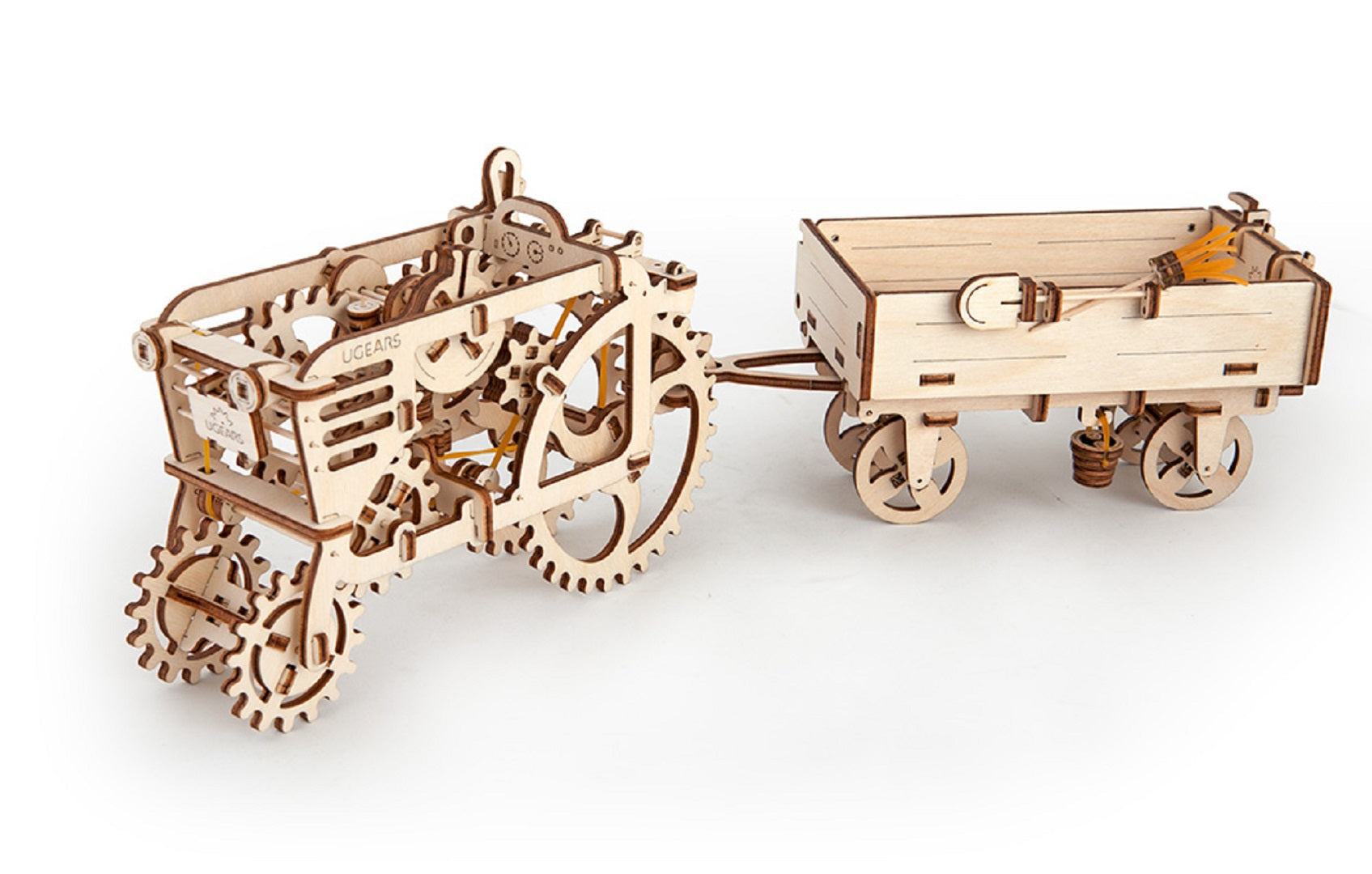UGears Mechanical Wooden Model 3D Puzzle Kit Trailer for Tractor