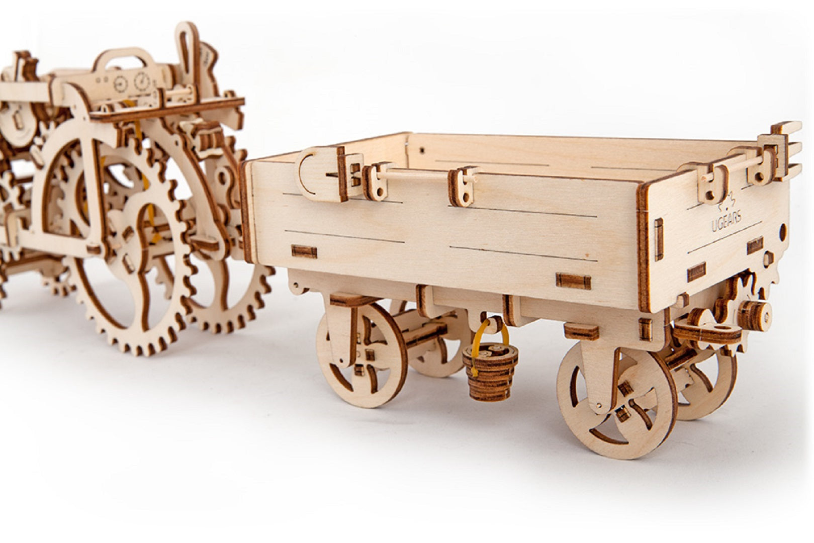 UGears Mechanical Wooden Model 3D Puzzle Kit Trailer for Tractor