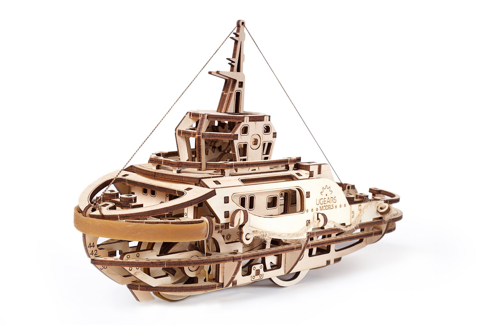 UGears Wooden Mechanical Model Kit Tugboat boat